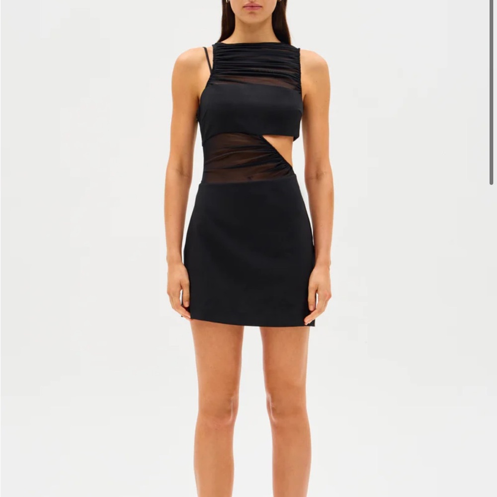 Misha One Shoulder Black Dress